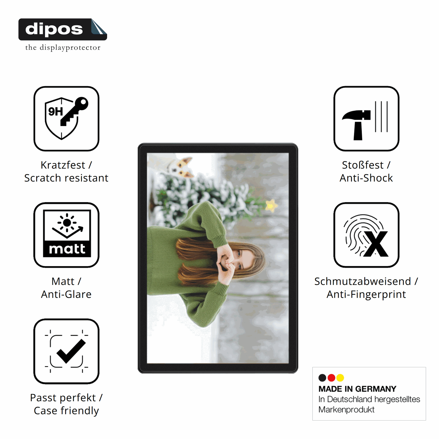 Displayschutz hergestellt in Deutschland, höchste Qualität made in Germany