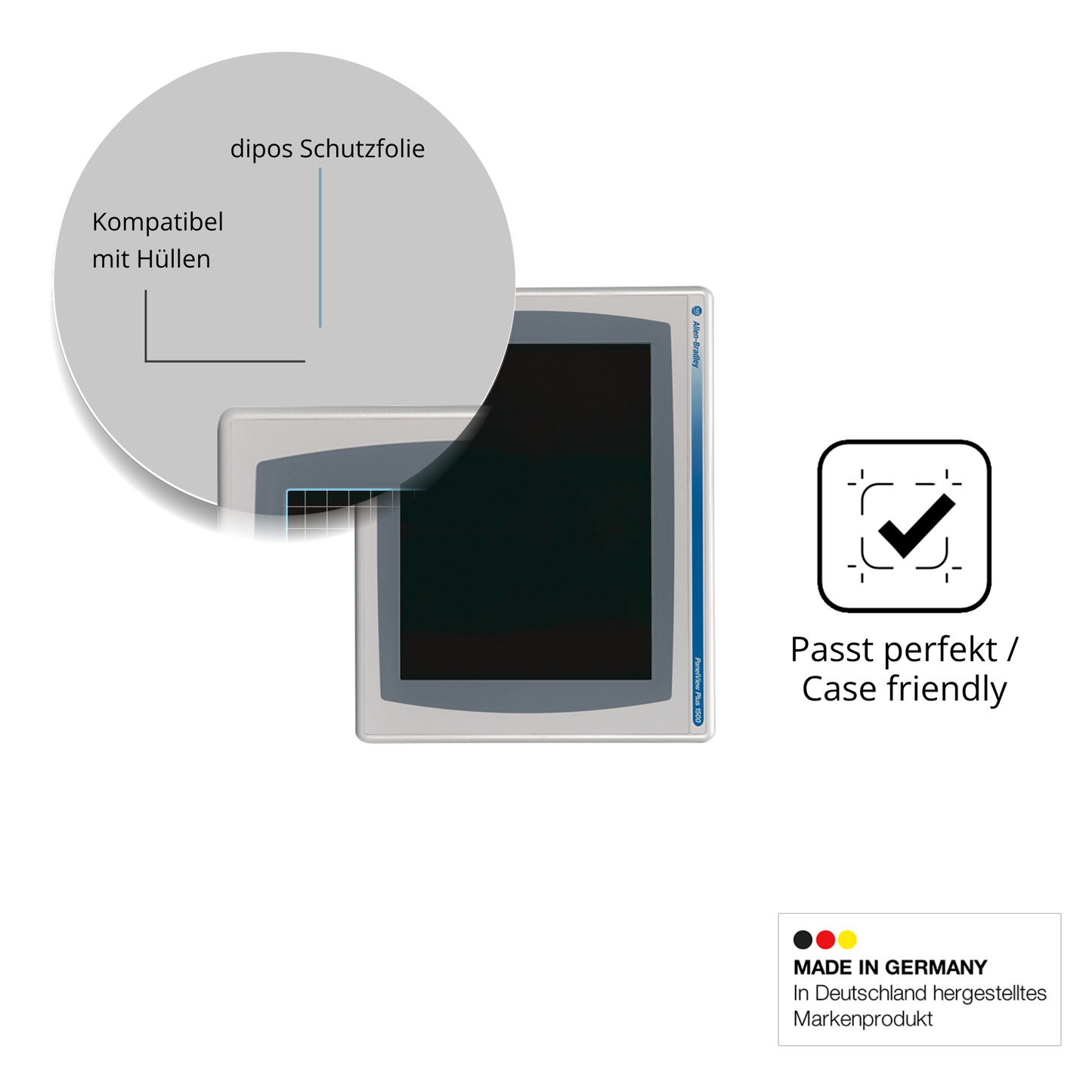 Schutzfolie mit optimaler Passform, zur Verwendung mit Hüllen geeignet