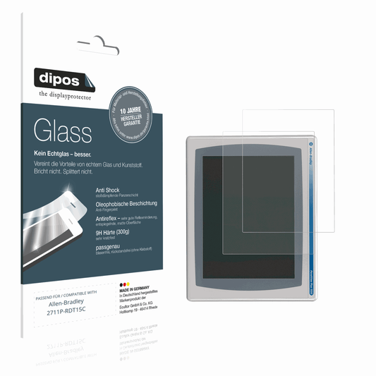 Matte Displayschutzfolie von dipos passend für Allen-Bradley 2711P-RDT15C, 9H kratzfest und blasenfrei montiert