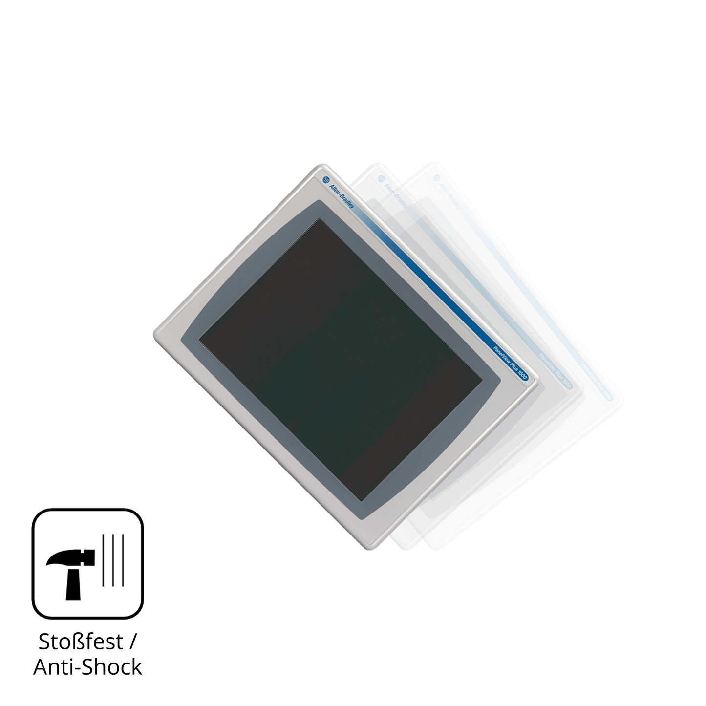Schutz gegen Kratzer auf dem Allen-Bradley 2711P-RDT15C Glas durch Schlüssel, Stöße gegen die Tischkante oder Stürze