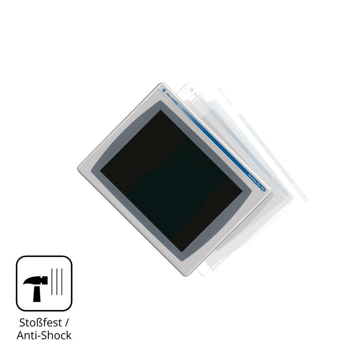 Schutz gegen Kratzer auf dem Allen-Bradley 2711P-RDT15C Glas durch Schlüssel, Stöße gegen die Tischkante oder Stürze