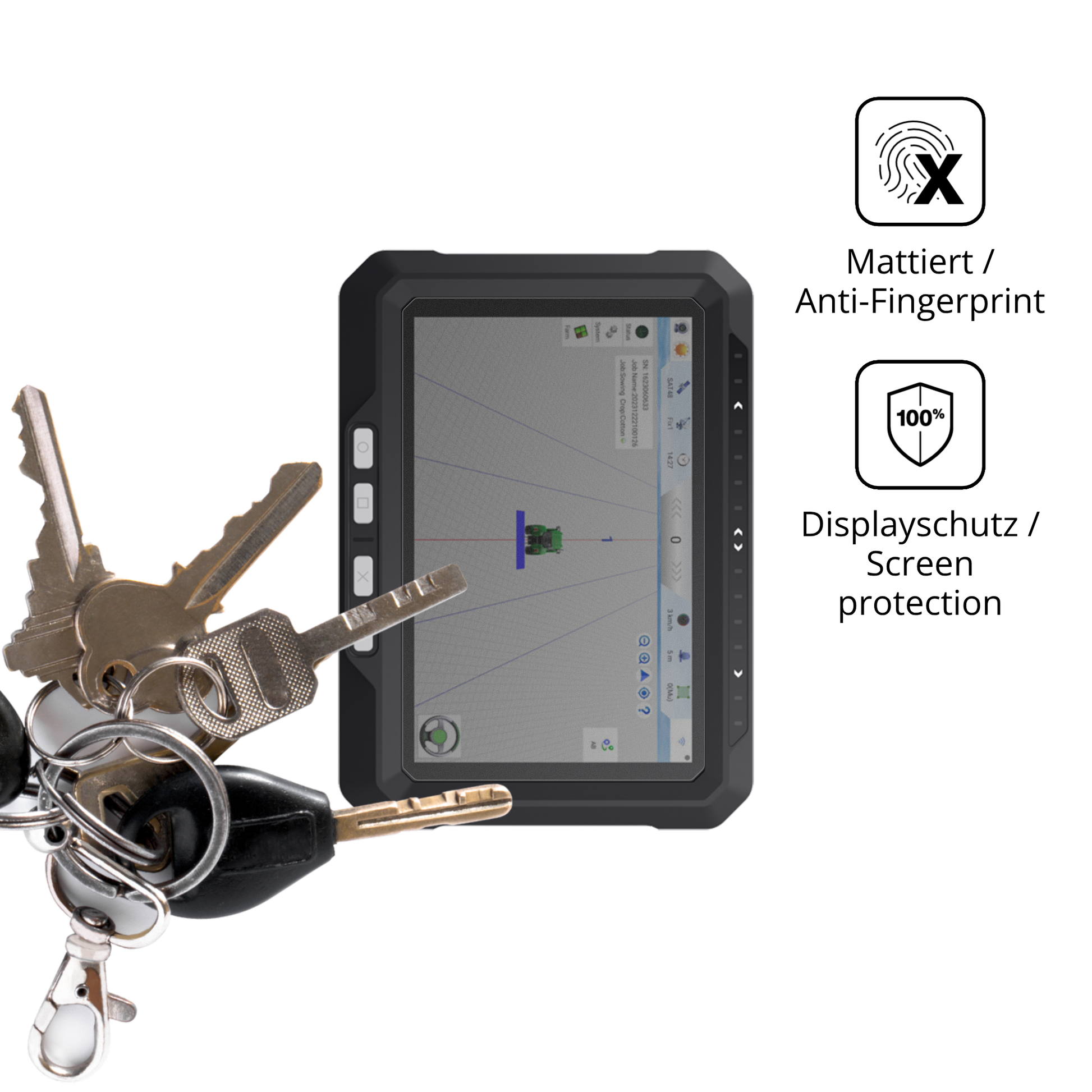 dipos Displayschutz für Allynav AF305, mattierte Oberfläche, Blickschutzfilter und perfekter Passform