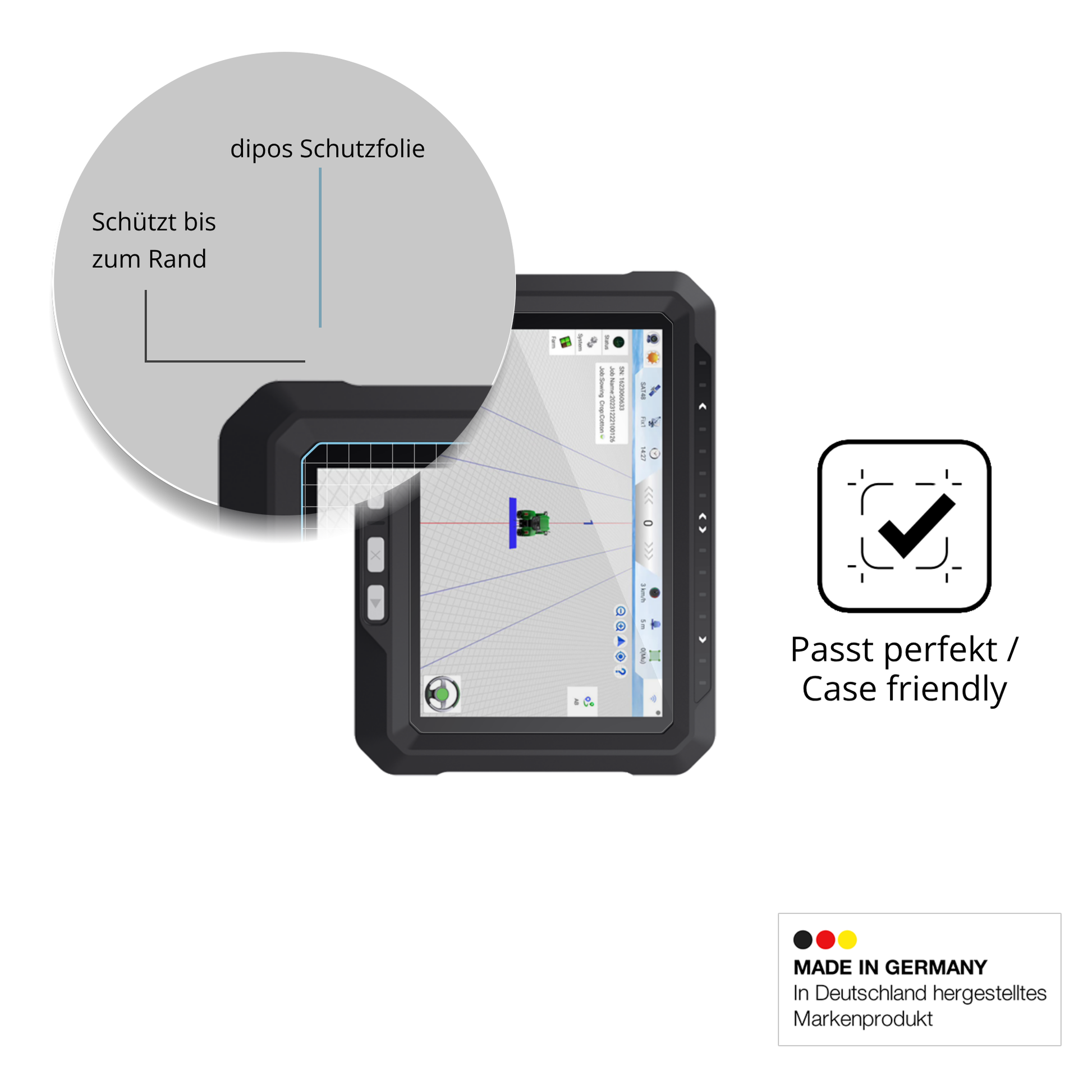 Besonders flexibler Displayschutz mit Anti-Shock-Schicht im Materialmix
