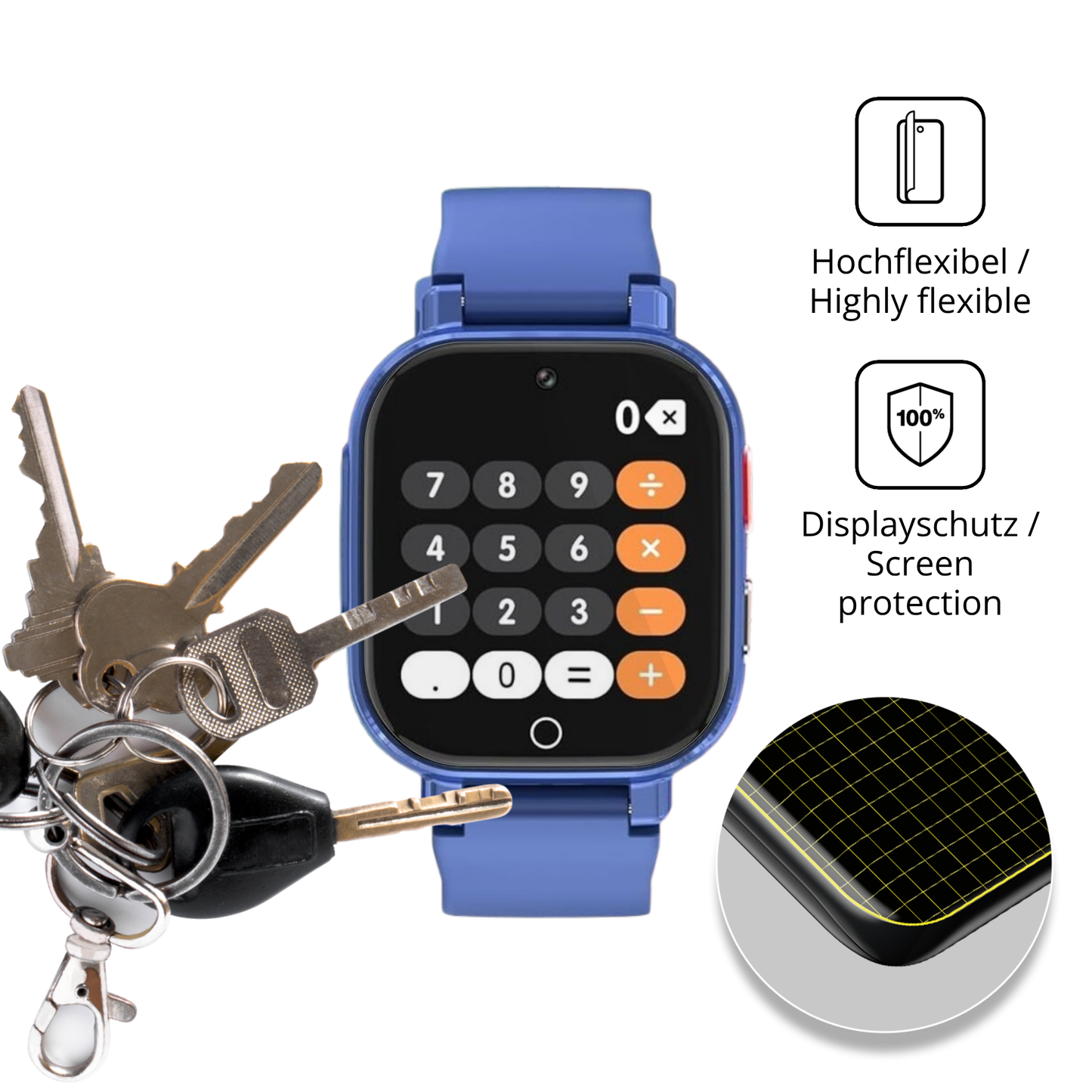 dipos Displayschutz für Alutoria A28, transparente Oberfläche, geringe Dicke und perfekte Passform