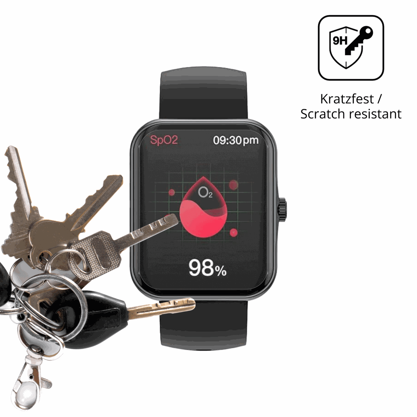 dipos Displayschutz für Alutoria S80K 1.83 Zoll Smartwatch, mattierte Oberfläche, robuste Festigkeit und perfekte Passform