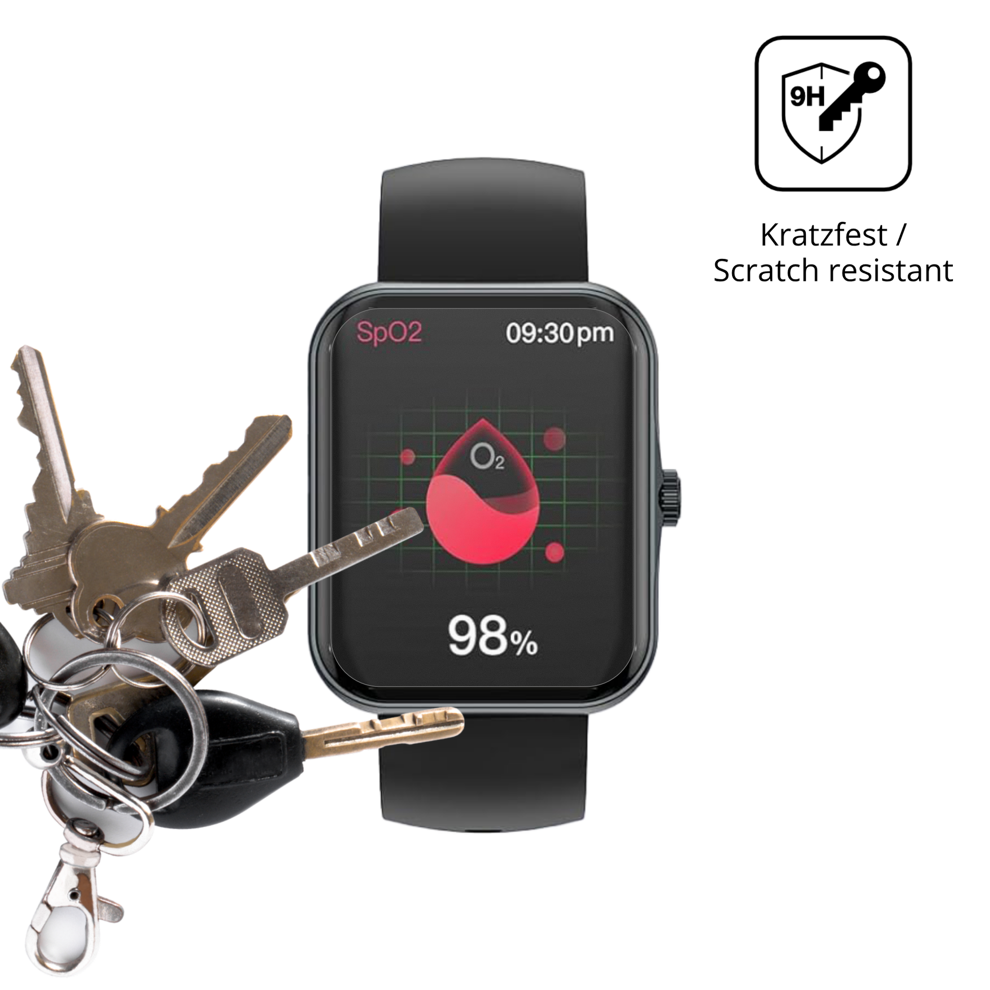 dipos Displayschutz für Alutoria S80K 1.83 Zoll Smartwatch, mattierte Oberfläche, robuste Festigkeit und perfekte Passform