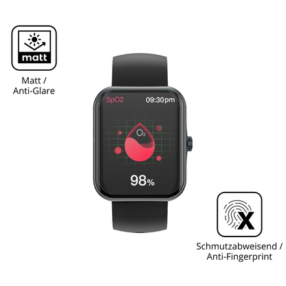 9H Hartbeschichtete, flexible Folie passend zugeschnitten für Alutoria S80K 1.83 Zoll Smartwatch