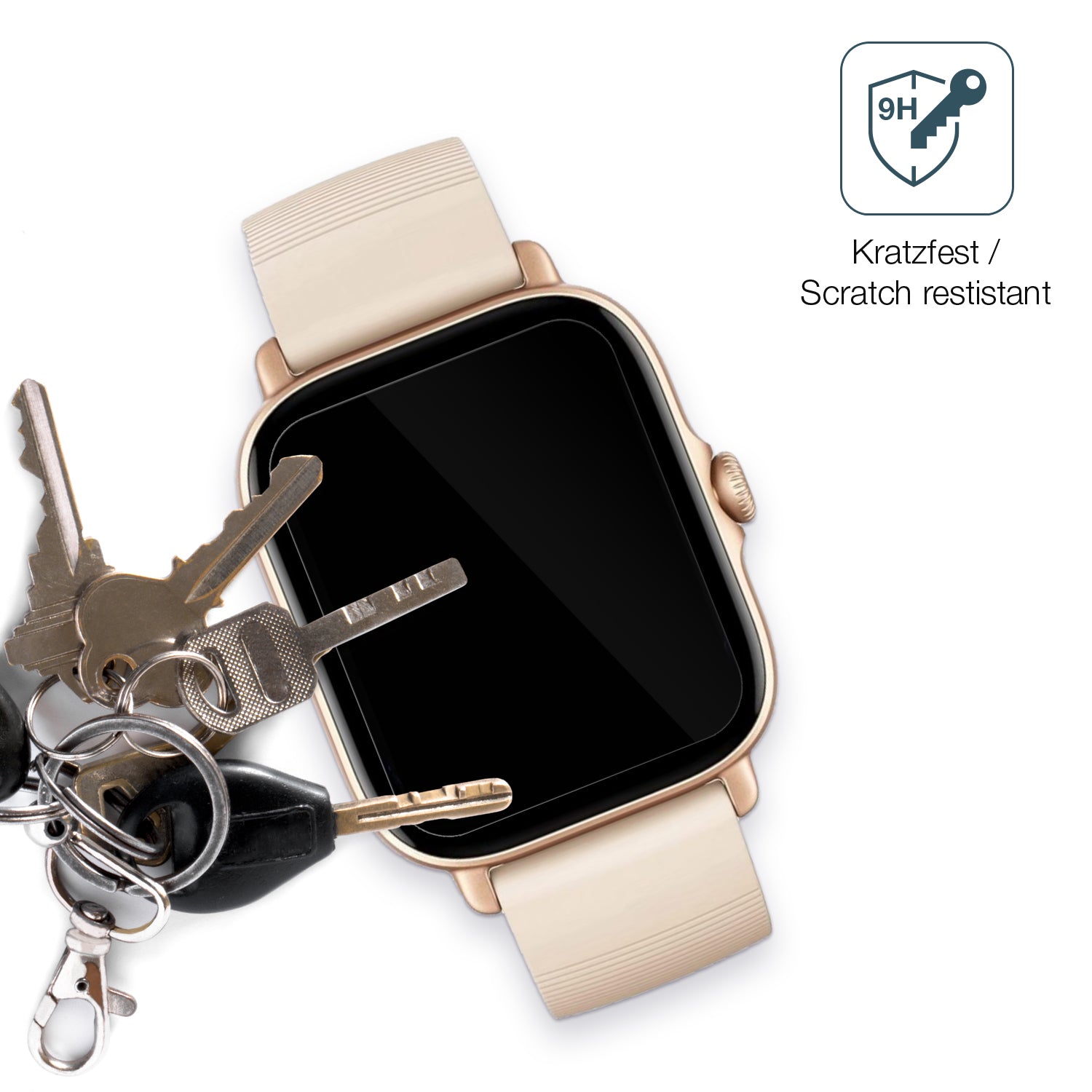 dipos Displayschutz für Amazfit GTS 3, transparente Oberfläche, perfekte Passform auch für die Rundungen