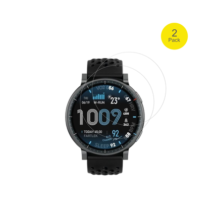 AmazfitActive Max mit aufgebrachter dipos Displayschutzfolie, glasklare Darstellung ohne Einschränkungen