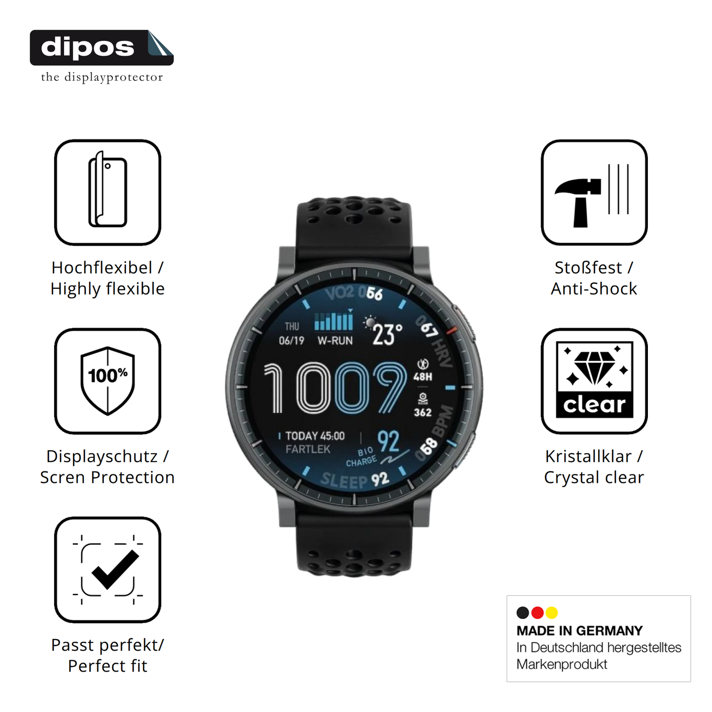 Displayschutz hergestellt in Deutschland, höchste Qualität made in Germany