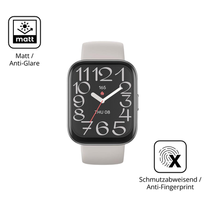 Dünne und entspiegelnde Folie passend zugeschnitten für Amazfit Bip 5 Unity
