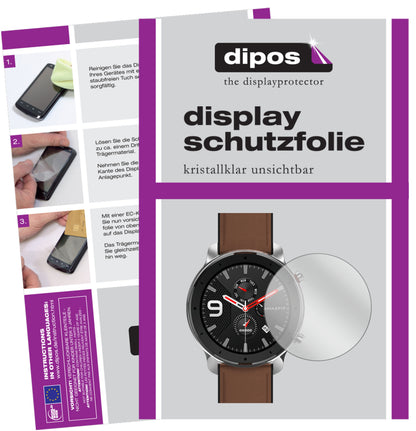 2x Schutzfolie klar für Amazfit GTR 42mm Smartwatch Display-Schutzfolie