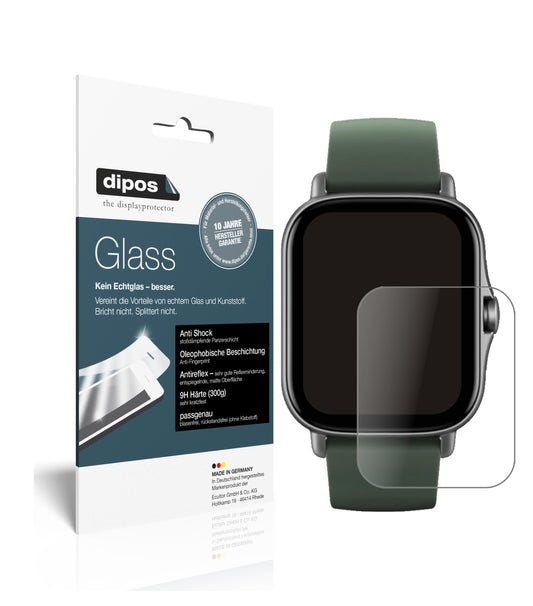 Matte Displayschutzfolie von dipos passend für Amazfit GTR 2e, 9H kratzfest und blasenfrei montiert
