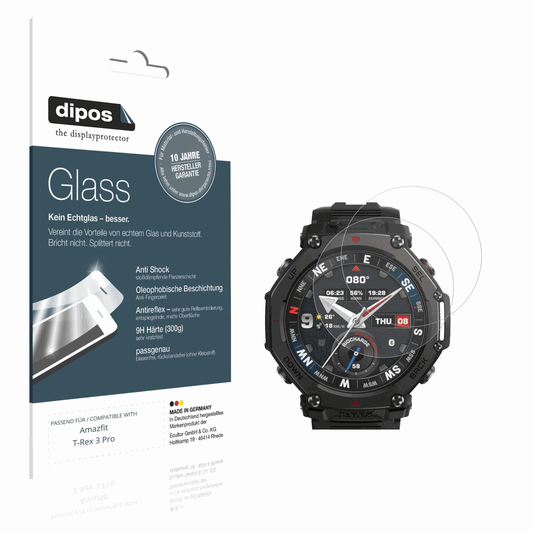 2x Screen Protector for Amazfit T-Rex 3 Pro matte Flexible Glass 9H dipos