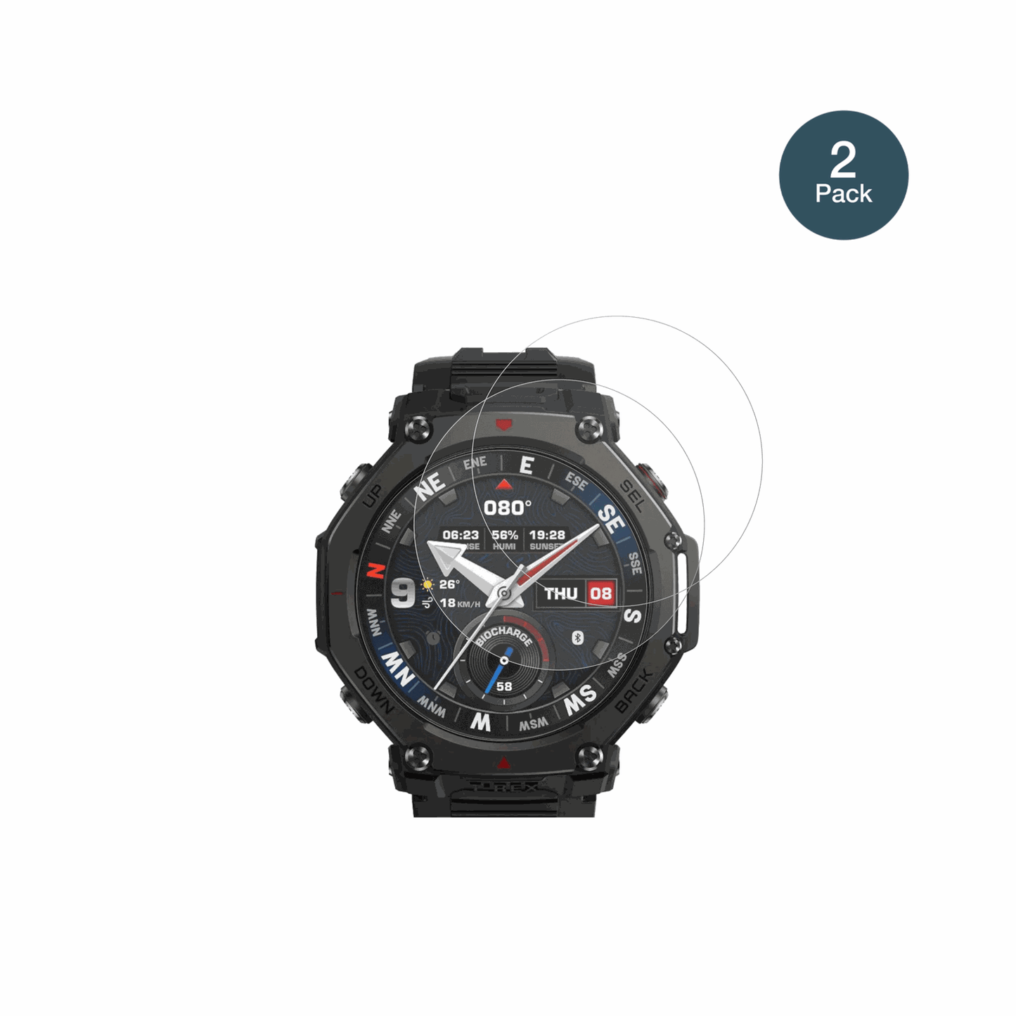 2x Screen Protector for Amazfit T-Rex 3 Pro matte Flexible Glass 9H dipos