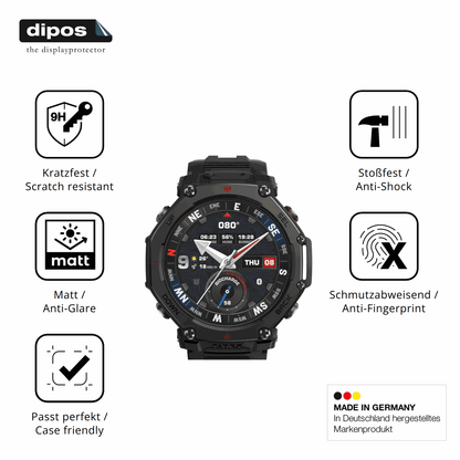 2x Screen Protector for Amazfit T-Rex 3 Pro matte Flexible Glass 9H dipos