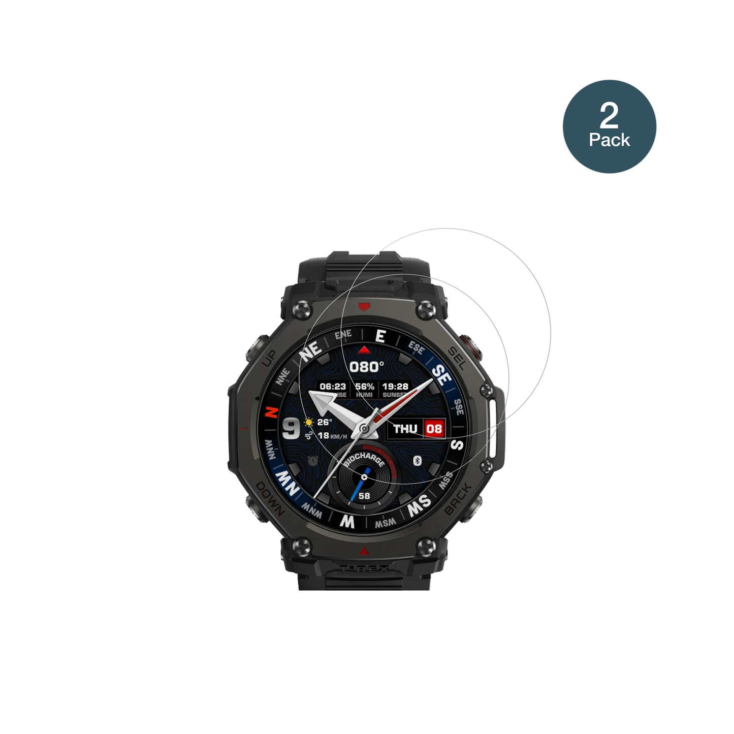 2x 9H Schutzfolie für Amazfit T-Rex 3 Pro Panzerfolie