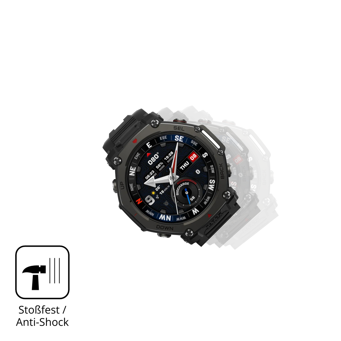 2x 9H Schutzfolie für Amazfit T-Rex 3 Pro Panzerfolie