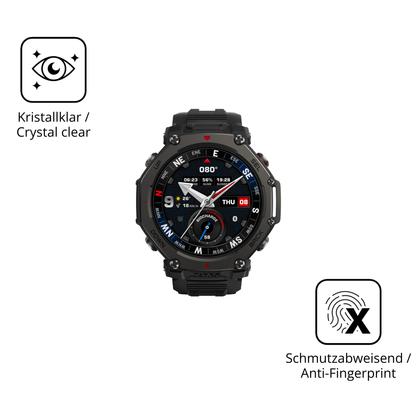 Flexible TPU-Folie passend zugeschnitten für Amazfit T-Rex 3 Pro 48mm, vollständige Abdeckung
