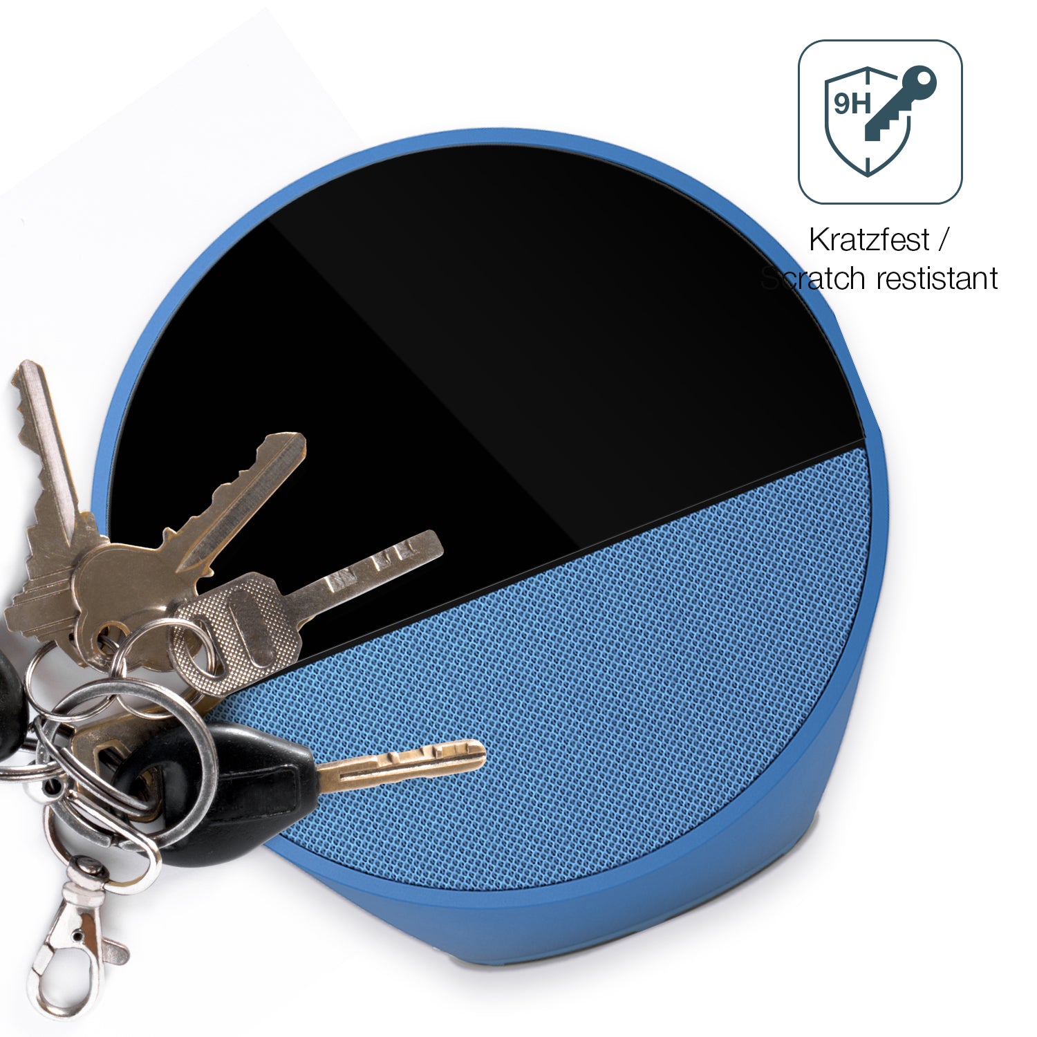 dipos Displayschutz für Amazon Echo Spot 2024, transparente Oberfläche, perfekte Passform auch für die Rundungen