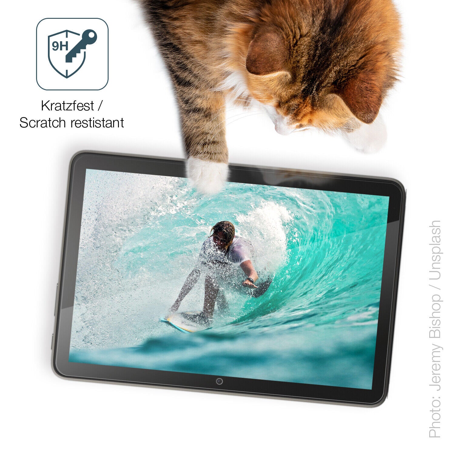 dipos Displayschutz für Amazon Fire HD 8 (2022), transparente Oberfläche, perfekte Passform auch für die Rundungen