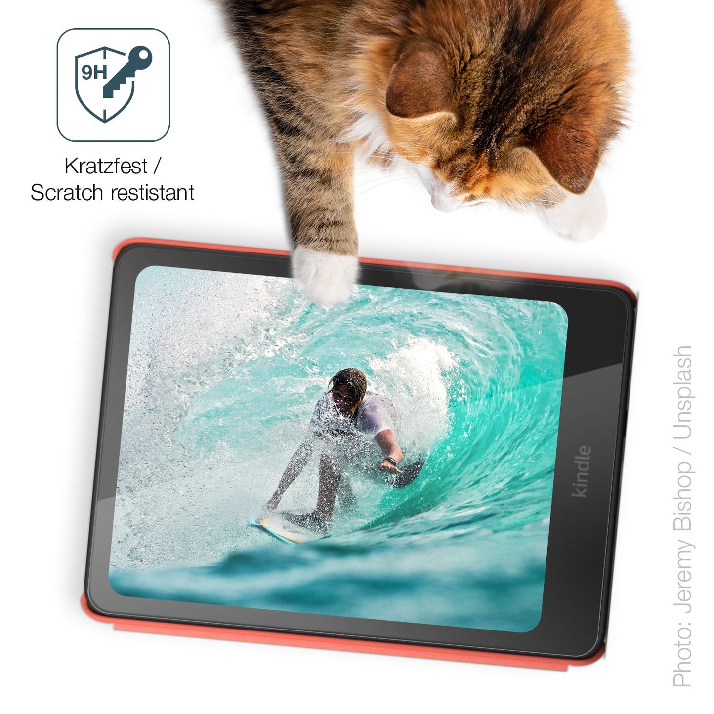 dipos Displayschutz für Amazon Kindle Colorsoft Kids, transparente Oberfläche, perfekte Passform auch für die Rundungen