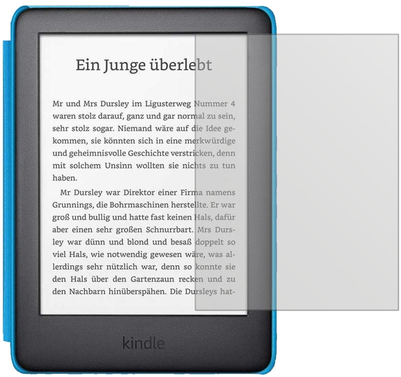 AmazonKindle Kids Edition (2019) mit aufgebrachter dipos Displayschutzfolie, die lästige Fingerabdrücke minimiert