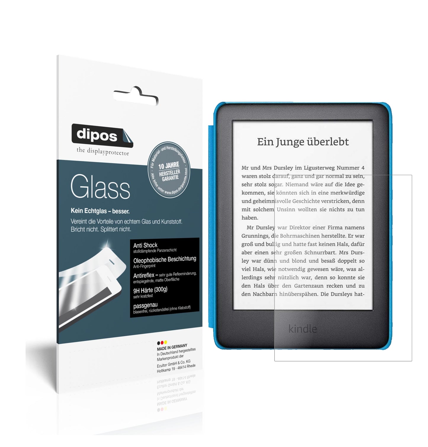 Matte Displayschutzfolie von dipos passend für Amazon Kindle Kids Edition (2019), 9H kratzfest und blasenfrei montiert