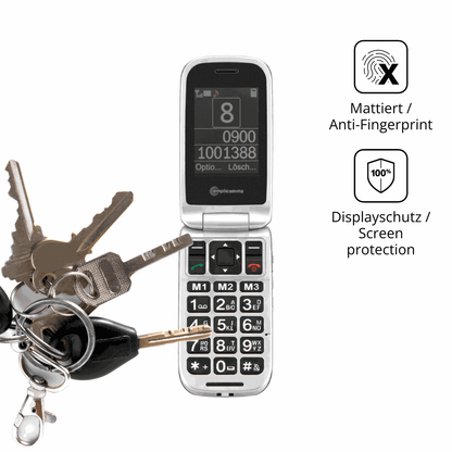 dipos Displayschutz für Amplicomms PowerTel M7510-3G Senioren-Handy, mattierte Oberfläche, Blickschutzfilter und perfekter Passform