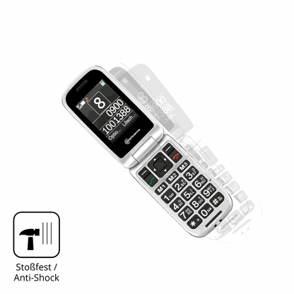 Schutz gegen Kratzer auf dem Amplicomms PowerTel M7510-3G Senioren-Handy Glas durch Schlüssel, Stöße gegen die Tischkante oder Stürze