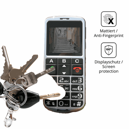 dipos Displayschutz für Amplicomms PowerTel M8000 Senioren-Handy, mattierte Oberfläche, Blickschutzfilter und perfekter Passform
