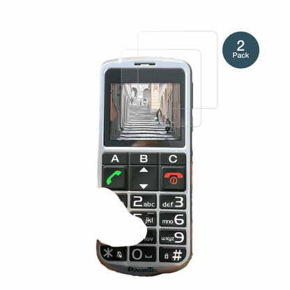 AmplicommsPowerTel M8000 Senioren-Handy mit aufgebrachter dipos Panzerfolie, die lästige Fingerabdrücke minimiert
