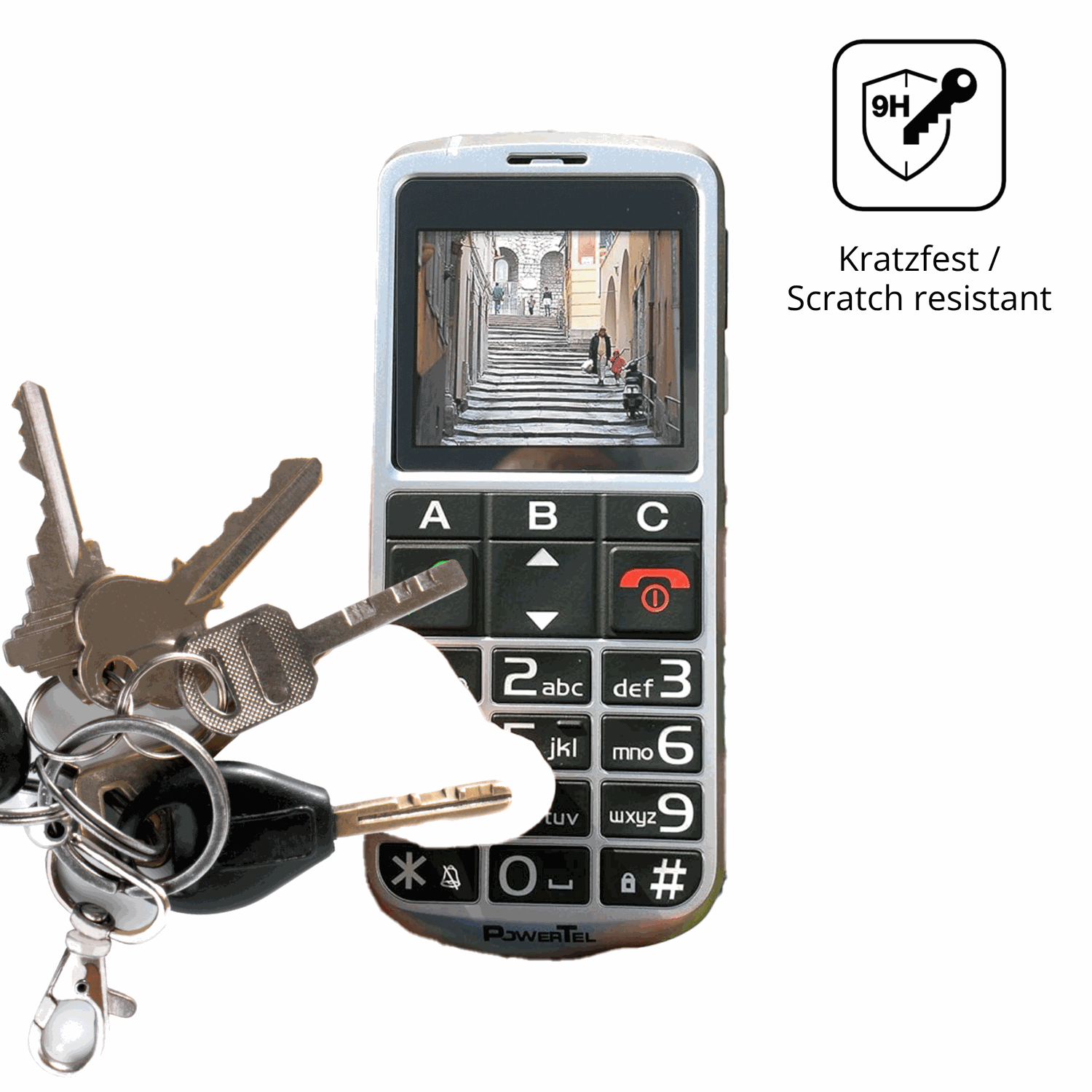 dipos Displayschutz für Amplicomms PowerTel M8000 Senioren-Handy, mattierte Oberfläche, robuste Festigkeit und perfekte Passform