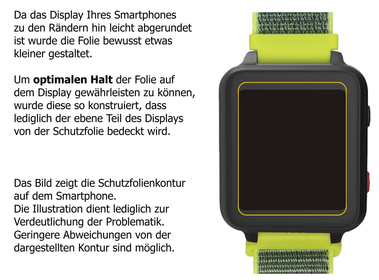 dipos Displayschutz für Anio 5 Smartwatch, transparente Oberfläche, perfekte Passform auch für die Rundungen