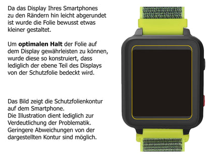 dipos Displayschutz für Anio 5 Smartwatch, transparente Oberfläche, perfekte Passform auch für die Rundungen