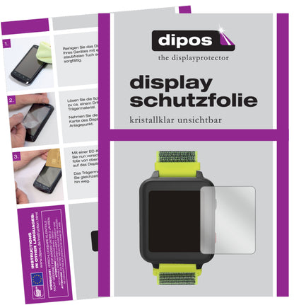 Klare Displayschutzfolie von dipos passend für Anio 5 Smartwatch, präziser Zuschnitt und blasenfrei montiert