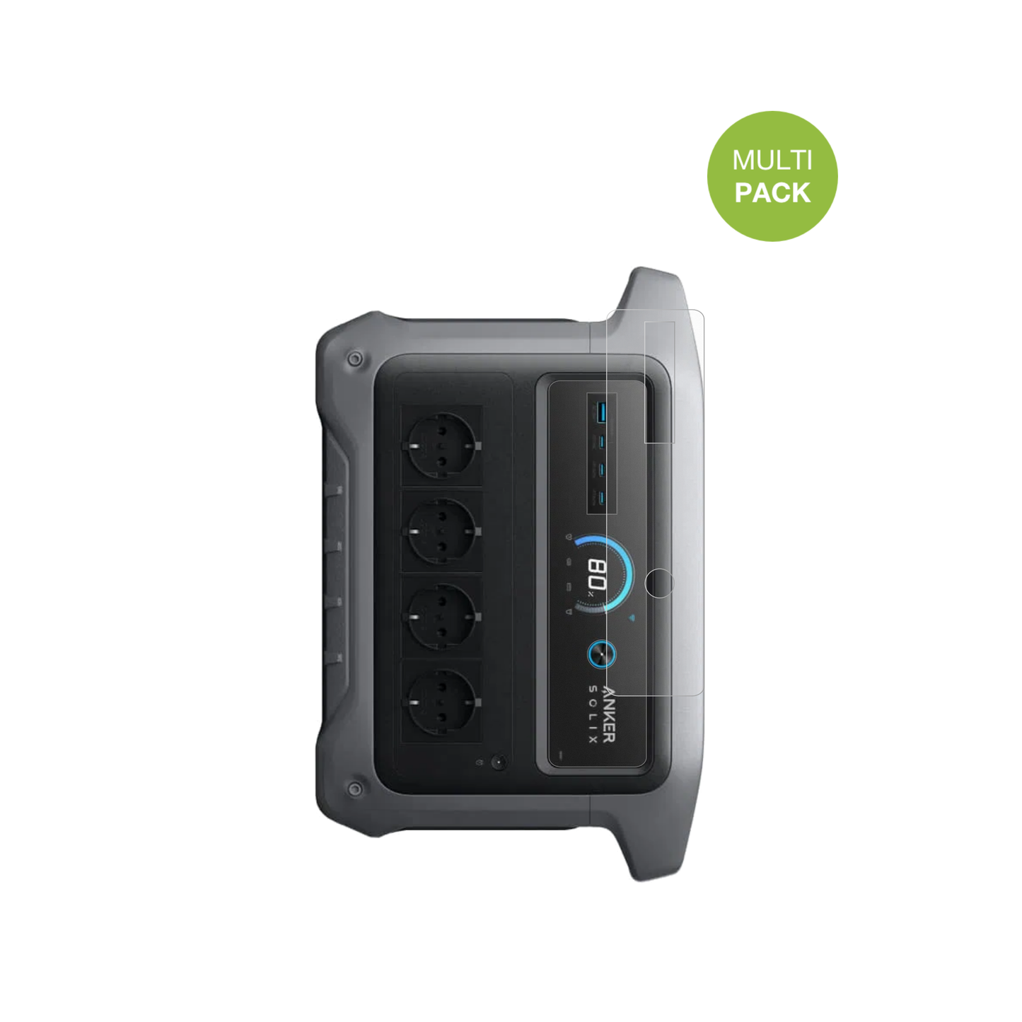 AnkerSOLIX C1000 Gen 2 mit aufgebrachter dipos Displayschutzfolie, die lästige Fingerabdrücke minimiert