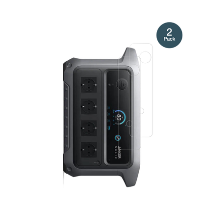 AnkerSOLIX C2000 Gen 2 mit aufgebrachter dipos Flex Schutzfolie, glasklare Darstellung ohne Einschränkungen