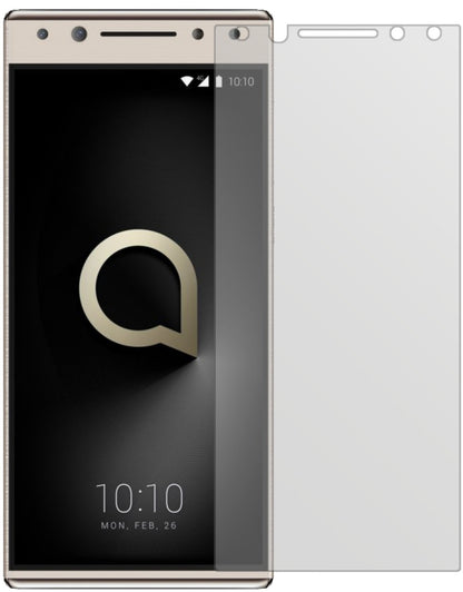 Alcatel5 mit aufgebrachter dipos Displayschutzfolie, die lästige Fingerabdrücke minimiert