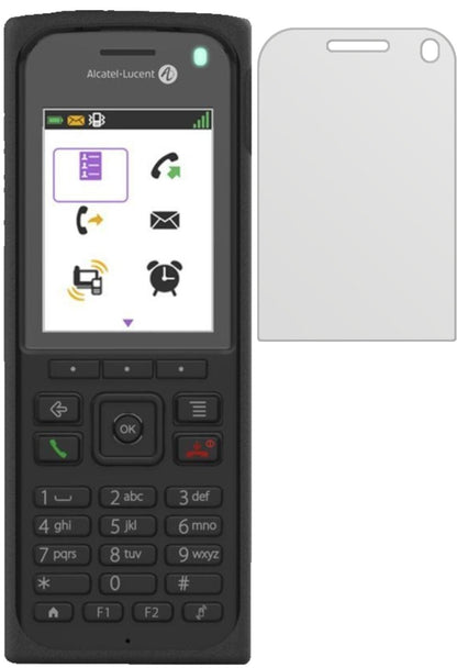 Alcatel8262EX mit aufgebrachter dipos Displayschutzfolie, die lästige Fingerabdrücke minimiert