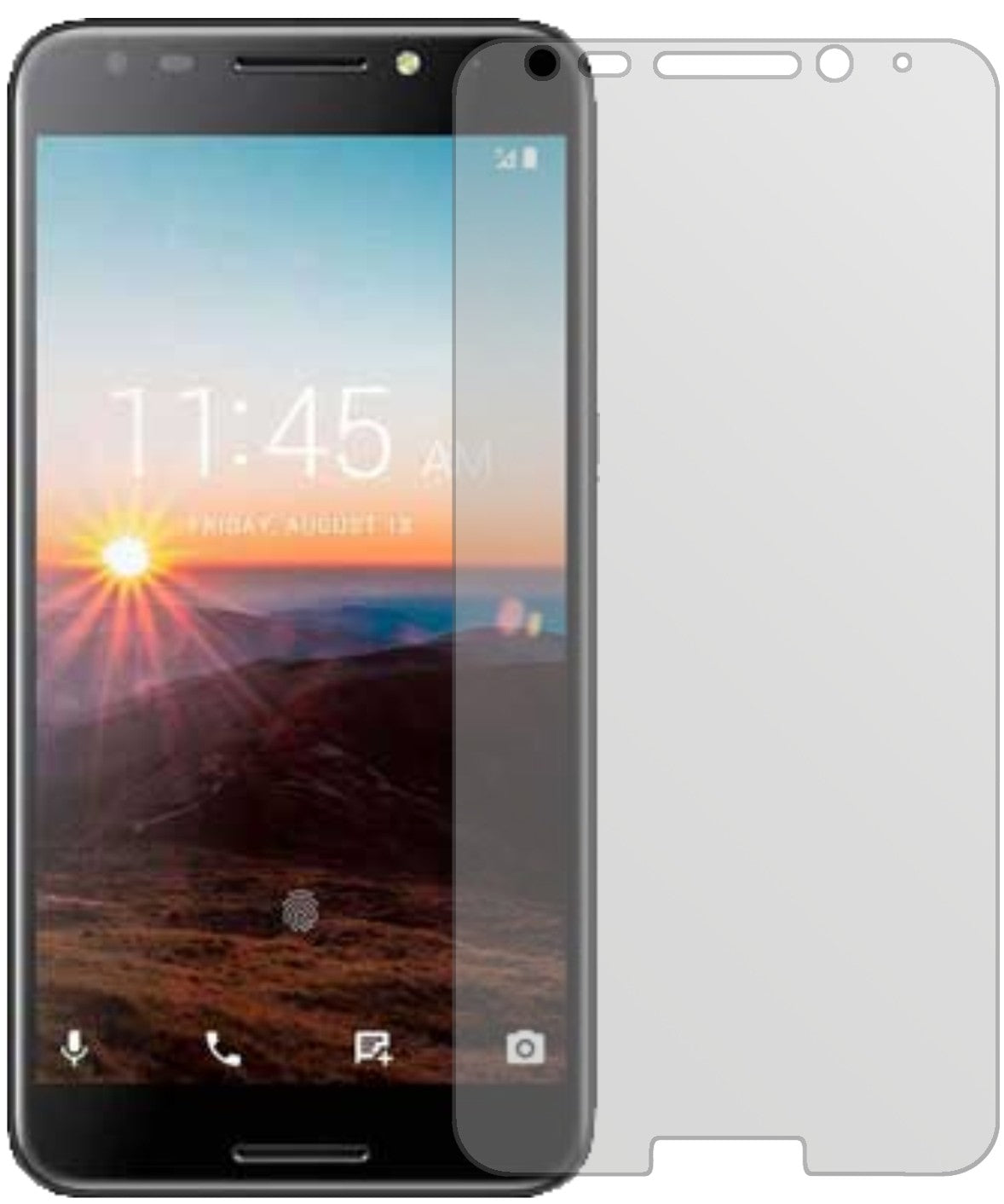 Alcatel  A7 mit aufgebrachter dipos Displayschutzfolie, die lästige Fingerabdrücke minimiert