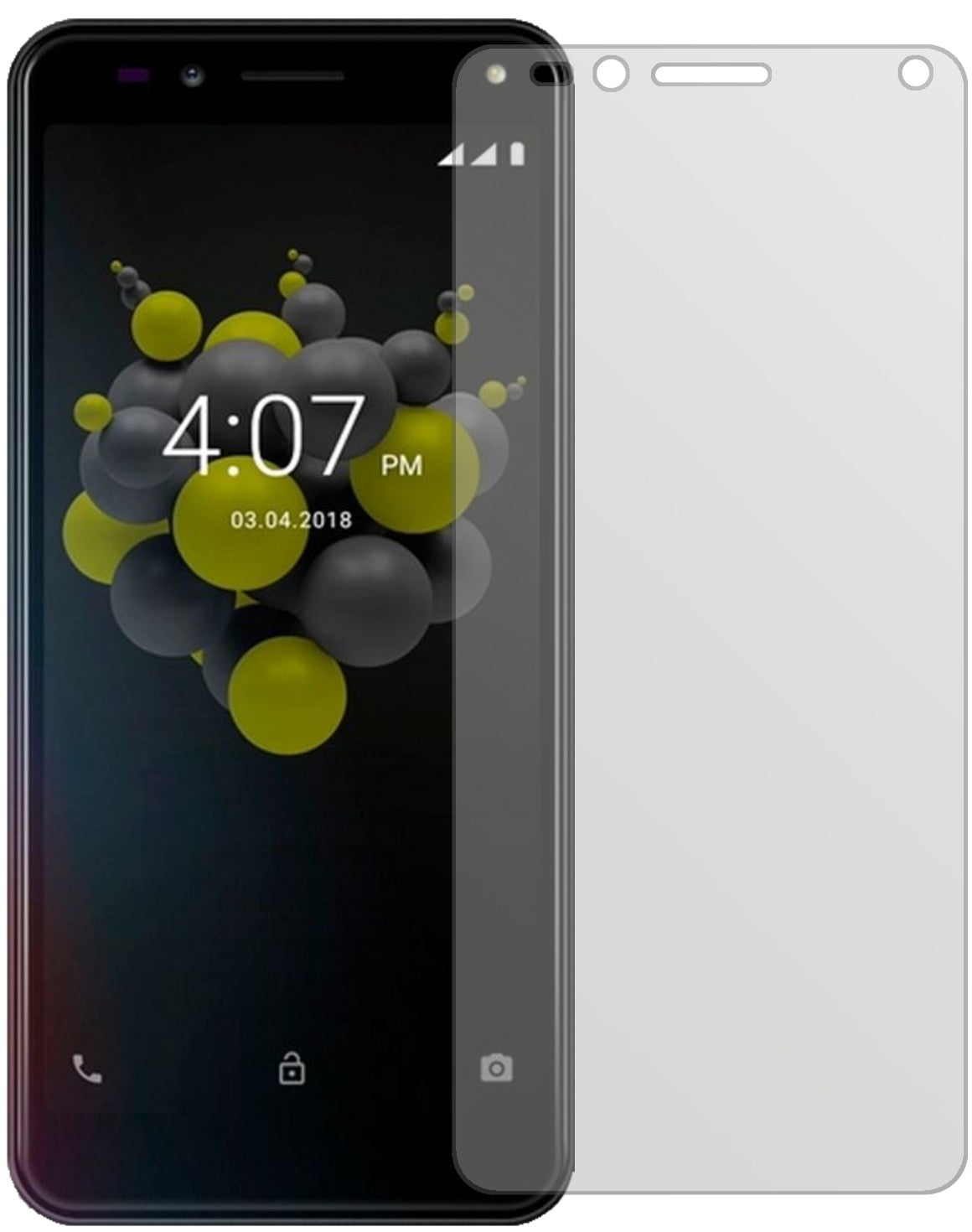 AllviewA9 Plus mit aufgebrachter dipos Displayschutzfolie, die lästige Fingerabdrücke minimiert