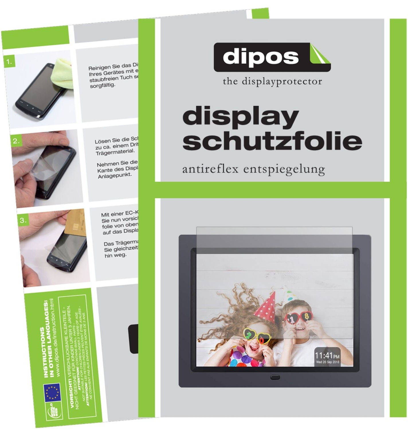 Apeman8 Zoll HD mit aufgebrachter dipos Displayschutzfolie, die lästige Fingerabdrücke minimiert