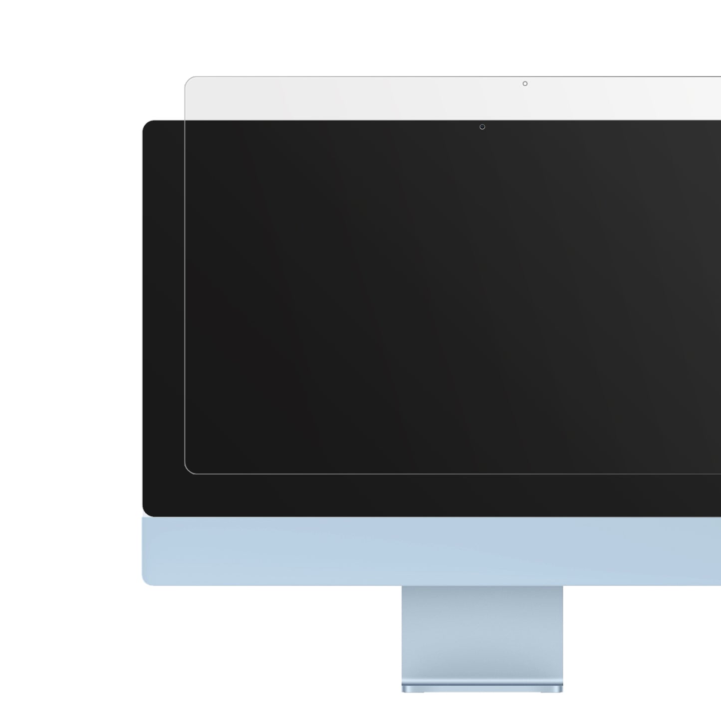 AppleiMac M3 24 Zoll 2024 mit aufgebrachter dipos Displayschutzfolie, die lästige Fingerabdrücke minimiert