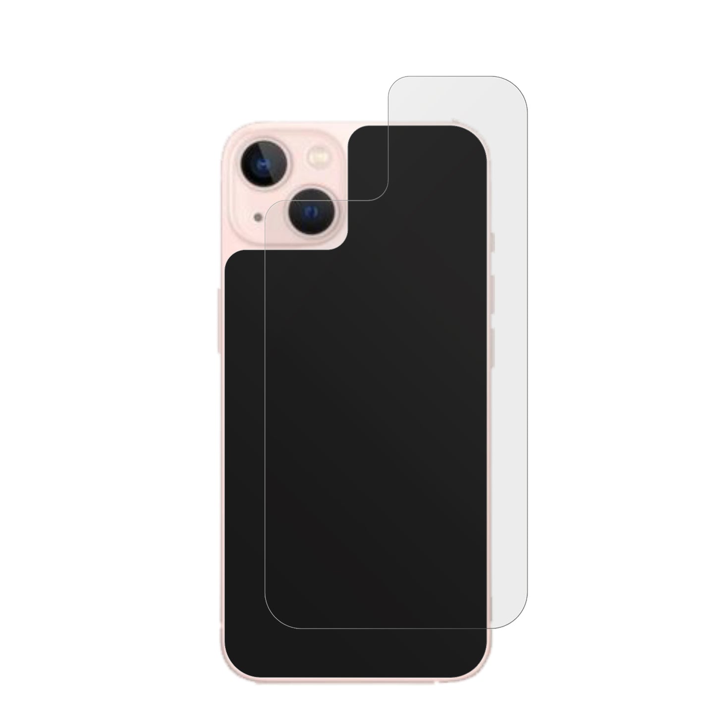 AppleiPhone 13 Rückseite mit aufgebrachter dipos Displayschutzfolie, die lästige Fingerabdrücke minimiert