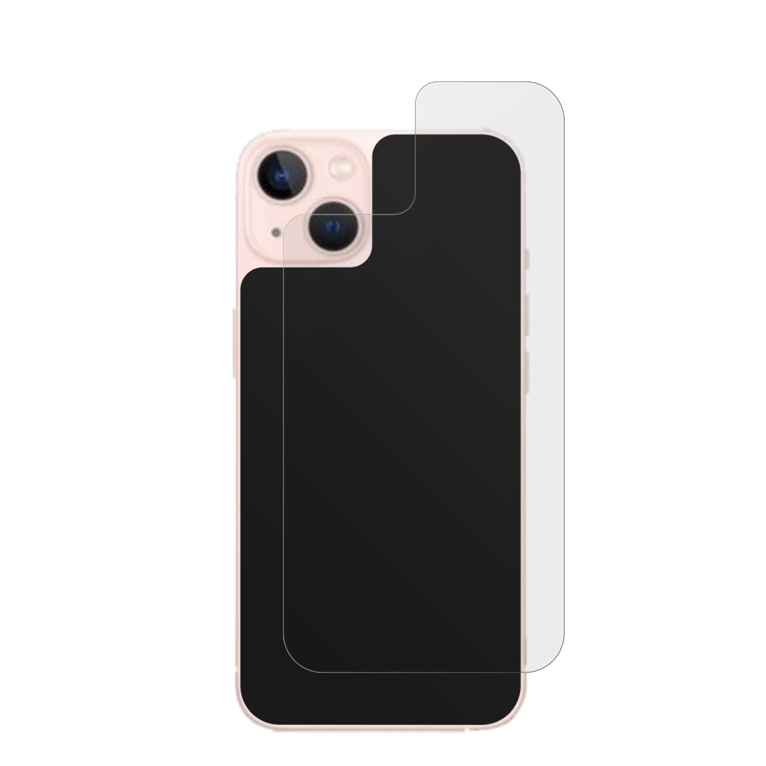 AppleiPhone 13 Rückseite mit aufgebrachter dipos Displayschutzfolie, die lästige Fingerabdrücke minimiert