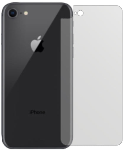 AppleiPhone SE 2 Rückseite mit aufgebrachter dipos Displayschutzfolie, die lästige Fingerabdrücke minimiert