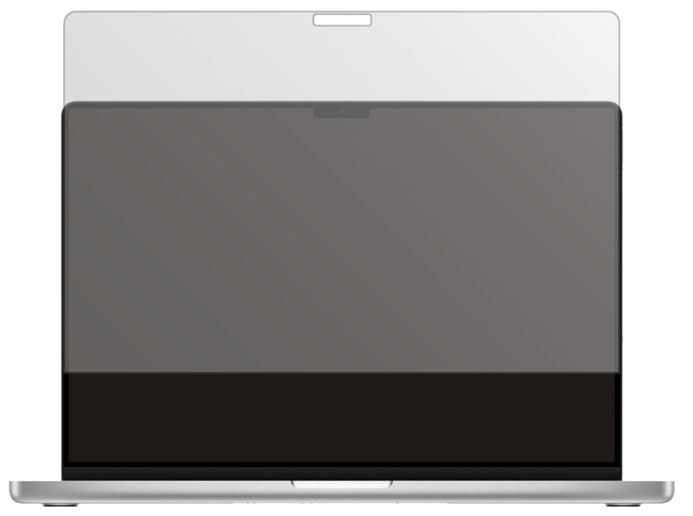 AppleMacBook Pro 16 Zoll (2021) mit aufgebrachter dipos Displayschutzfolie, die lästige Fingerabdrücke minimiert