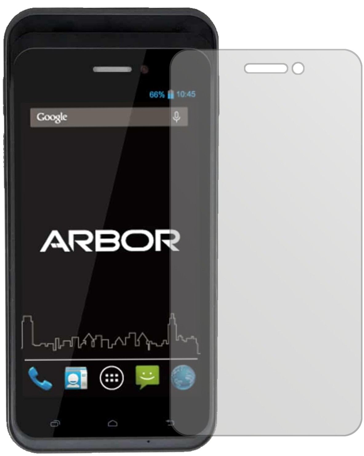 ArborGladius 5 mit aufgebrachter dipos Displayschutzfolie, die lästige Fingerabdrücke minimiert