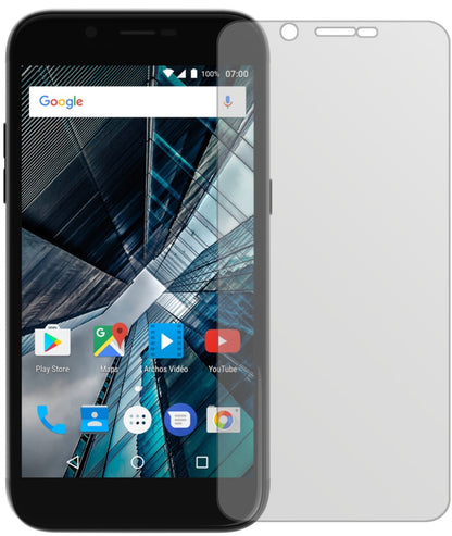 Archos55 Graphite mit aufgebrachter dipos Displayschutzfolie, die lästige Fingerabdrücke minimiert